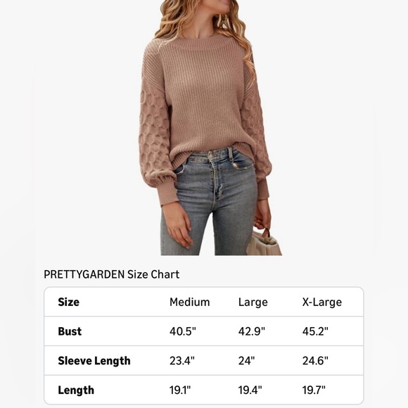 PRETTYGARDEN  Casual Long Sleeve Loose Chunky Knit Sweater - Picture 4 of 4